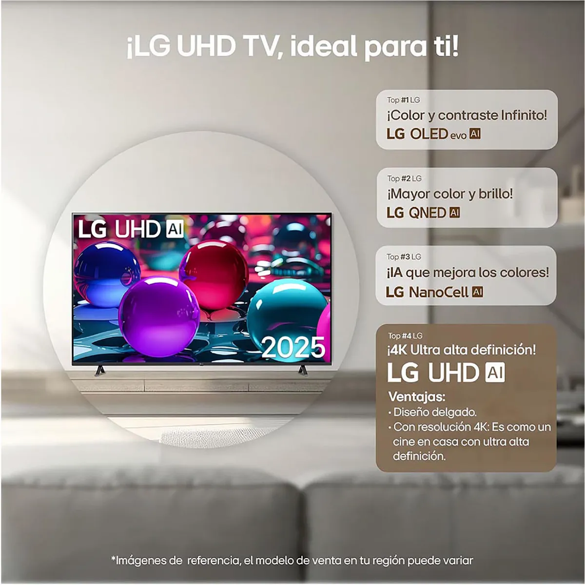LG - Televisor LG |60 pulgadas |4K UHD |LED |60UA8050PSA| Incluye control Magic Remote IA 