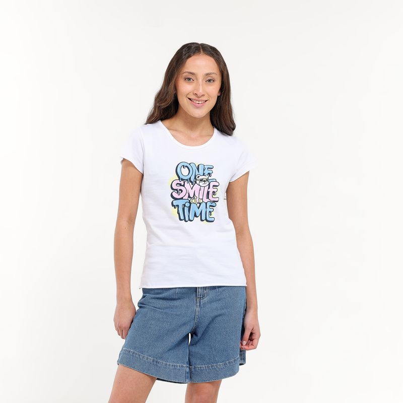 ELV - Camiseta para Niña con Estampado Print Manga corta de Algodón ELV