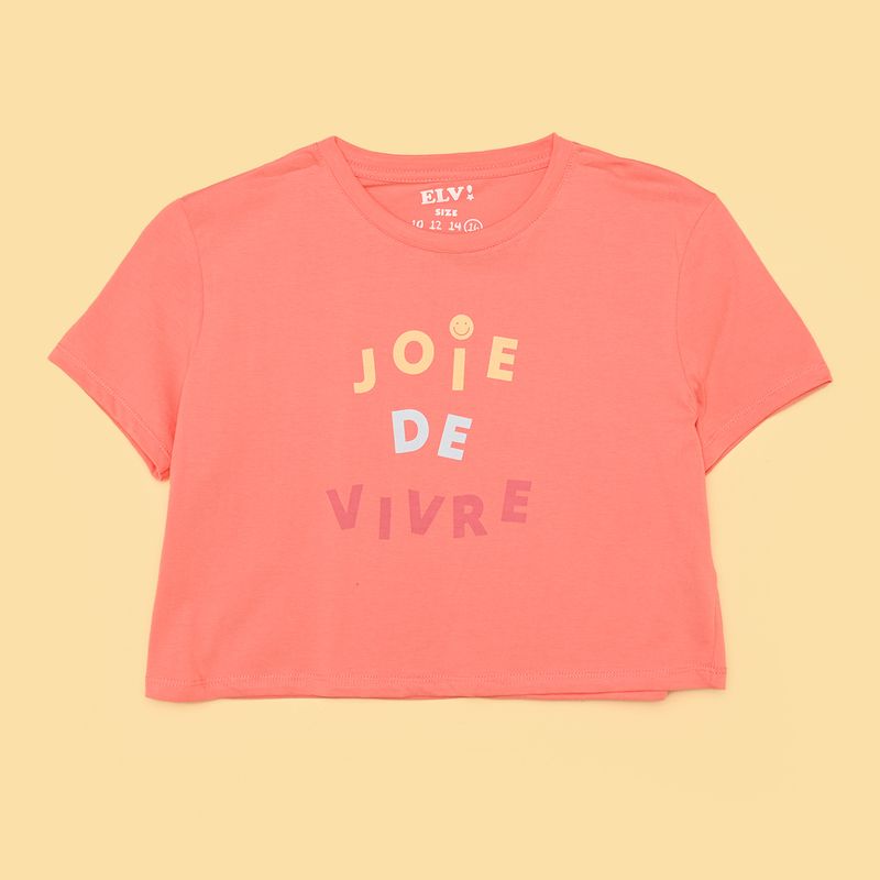 ELV - Camiseta para Niña con Estampado Print Manga corta de Algodón ELV