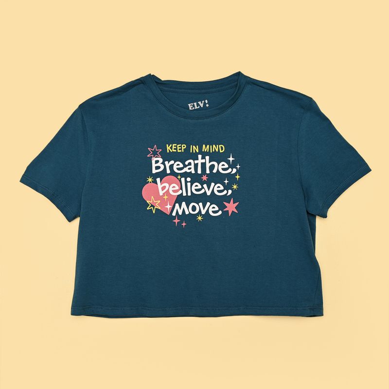 ELV - Camiseta para Niña con Estampado Print Manga corta de Algodón ELV