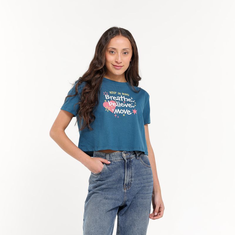 ELV - Camiseta para Niña con Estampado Print Manga corta de Algodón ELV