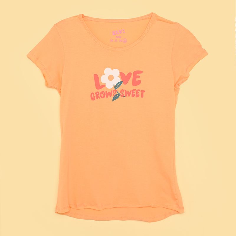 ELV - Camiseta para Niña con Estampado Print Manga corta de Algodón ELV