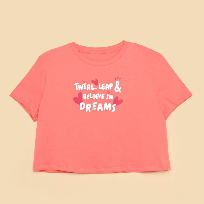  - Top para Niña con EstampadoPrint Manga corta de Algodón ELV