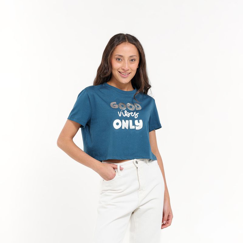 ELV - Camiseta para Niña con Estampado Print Manga corta de Algodón ELV