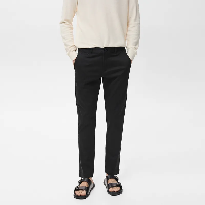MANGO - Pantalón de drill Hombre Tapered de Algodón MANGO