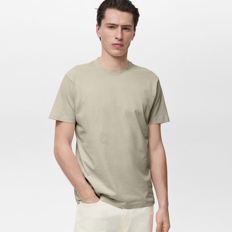 MANGO - Camiseta Hombre Manga corta Slim fit de Algodón MANGO