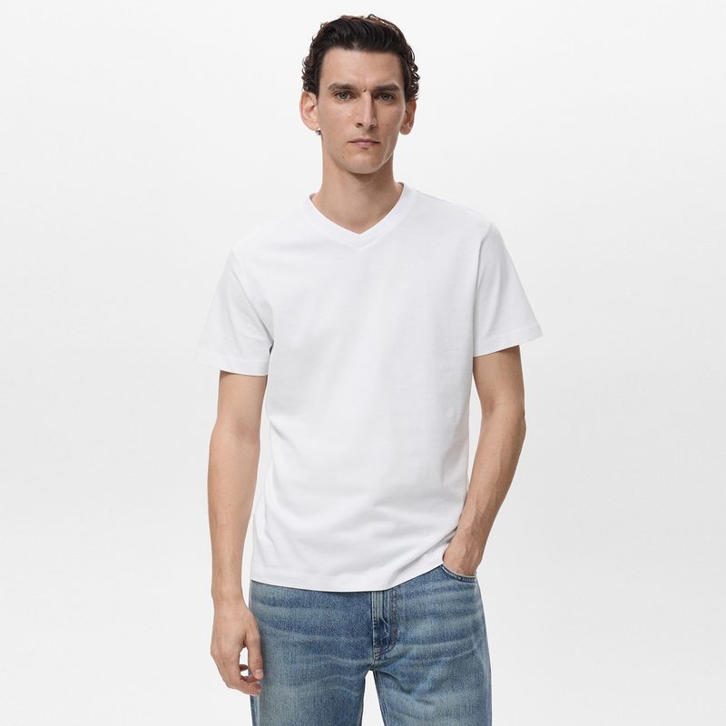 MANGO - Camiseta Hombre Manga corta Slim fit de Algodón MANGO