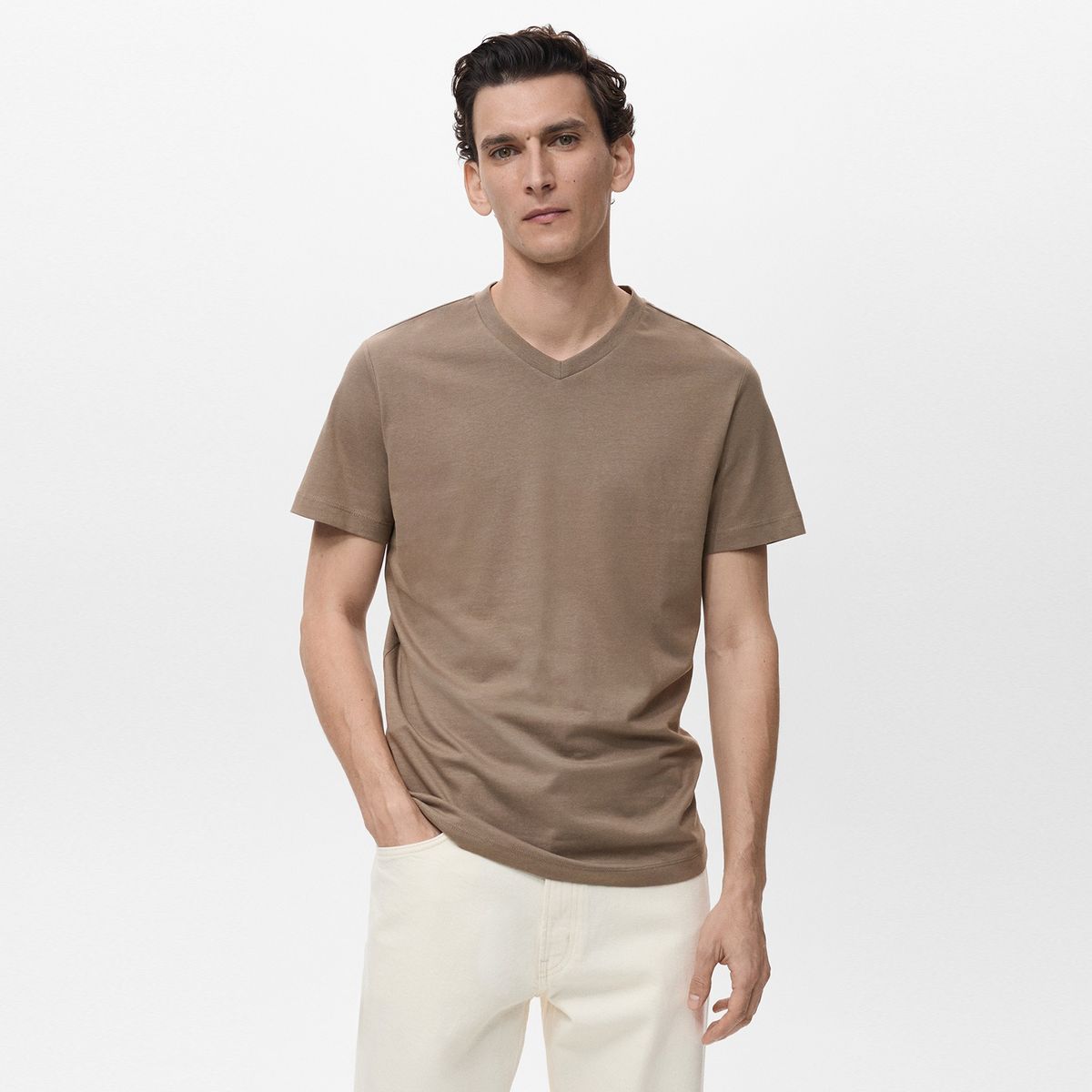 MANGO - Camiseta Hombre Manga corta Slim fit de Algodón MANGO