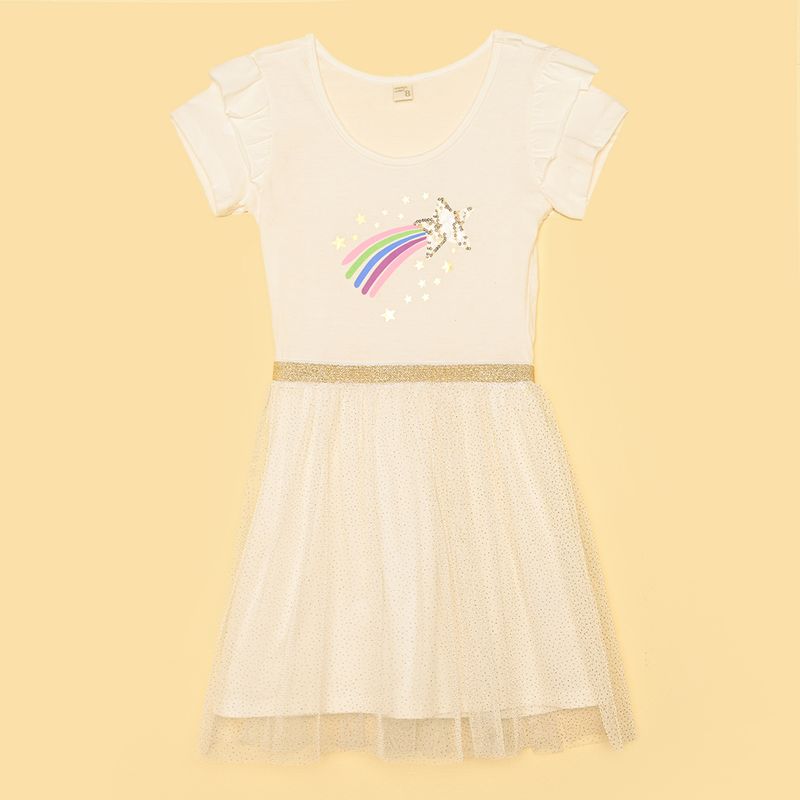 YAMP - Vestido Para Niña Tutu Manga corta de Algodón Yamp