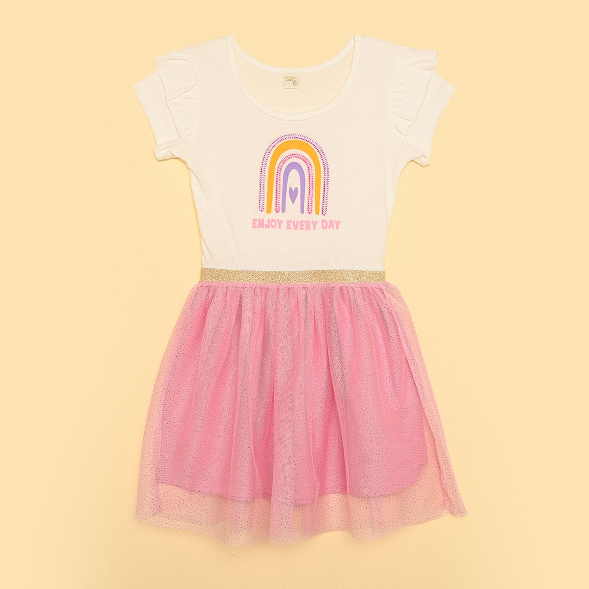 YAMP - Vestido Para Niña Tutu Manga corta de Algodón Yamp