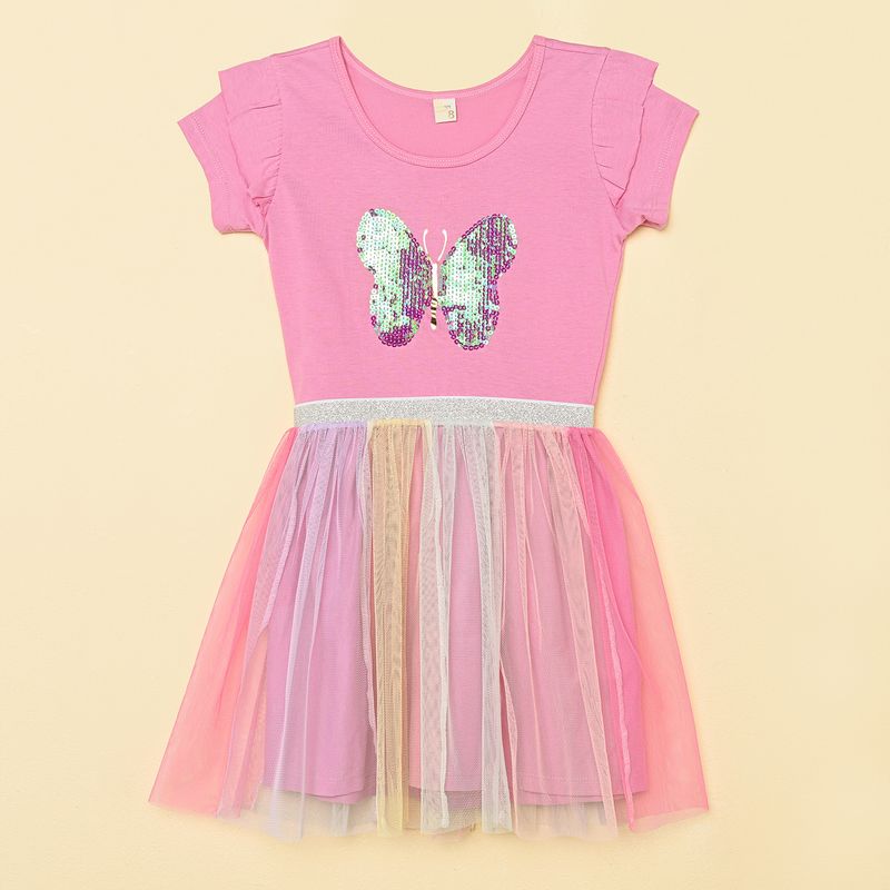 YAMP - Vestido Para Niña Tutu Manga corta de Algodón Yamp