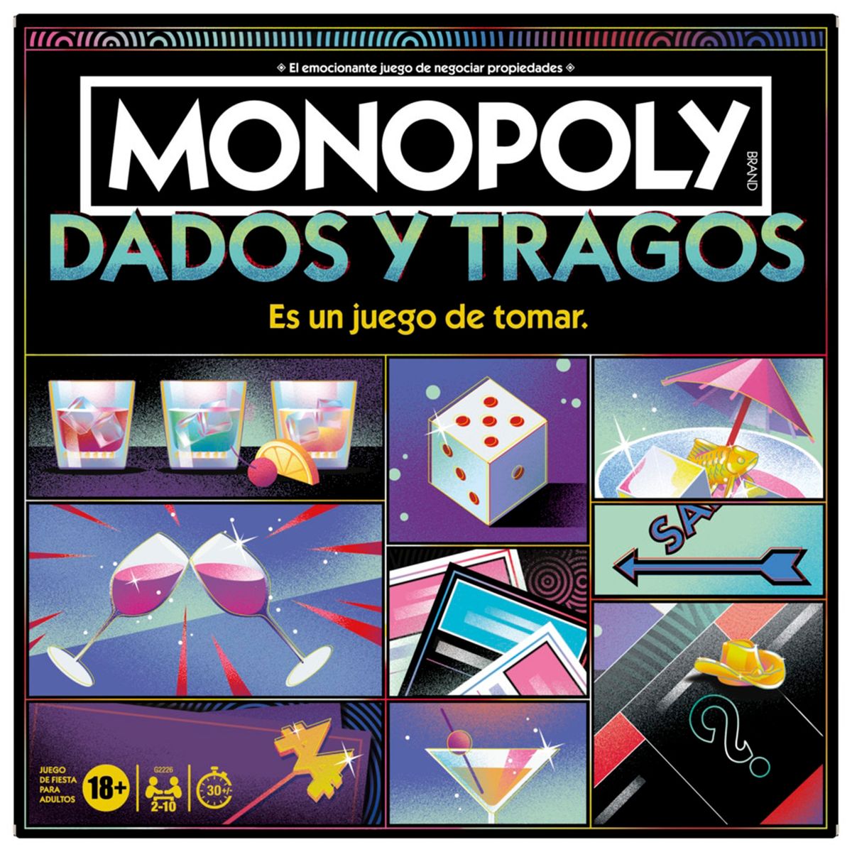 HASBRO - Juego de Mesa:  Monopoly Dados y Tragos 