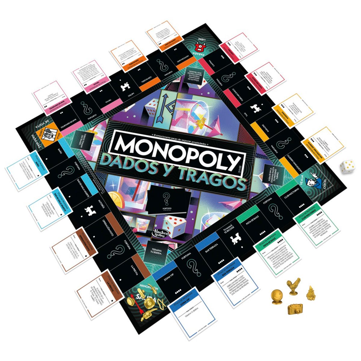 HASBRO - Juego de Mesa:  Monopoly Dados y Tragos 