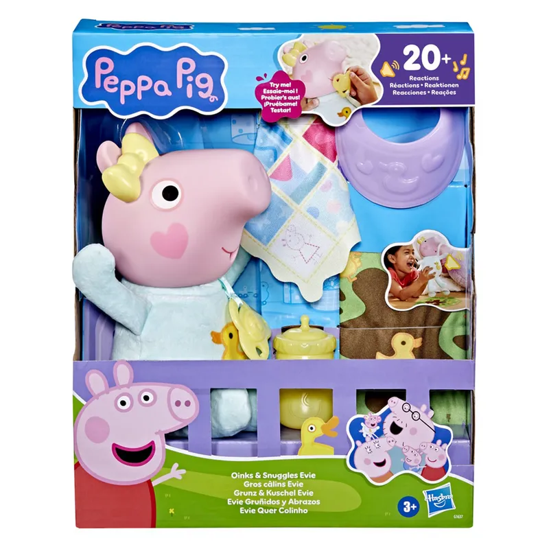 HASBRO - Muñeca Peppa Pig: Evie Gruñidos y Abrazos