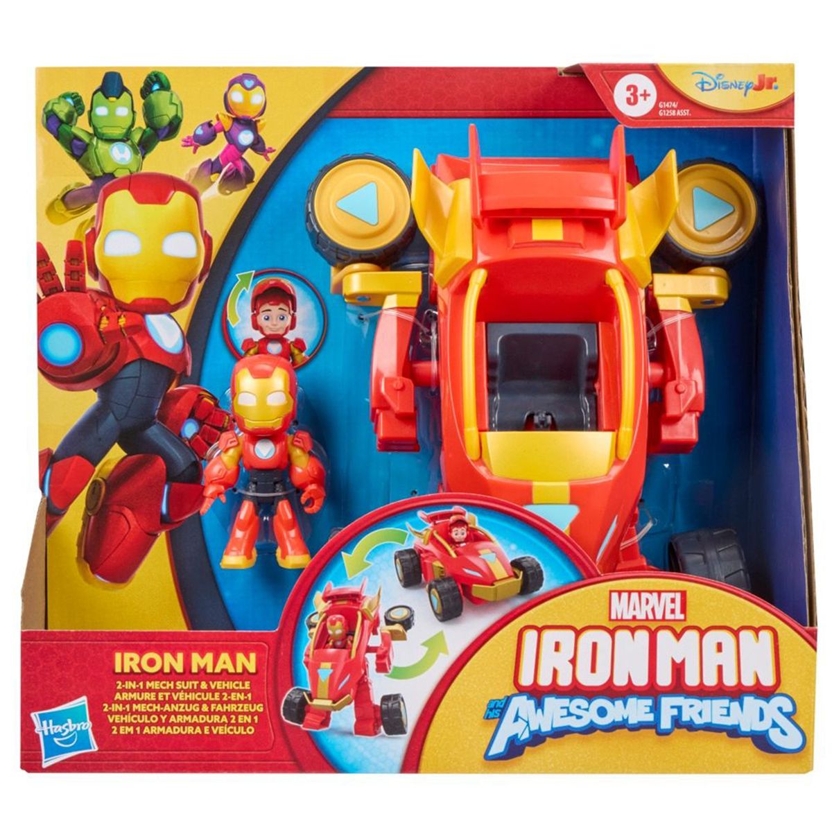 MARVEL - Ironman: Figura de acción vehículo y armadura 2 en 1