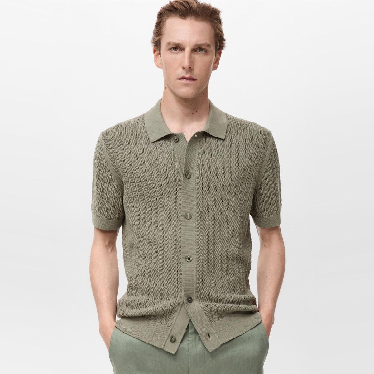 MANGO - Camisa Hombre Manga corta Regular fit MANGO