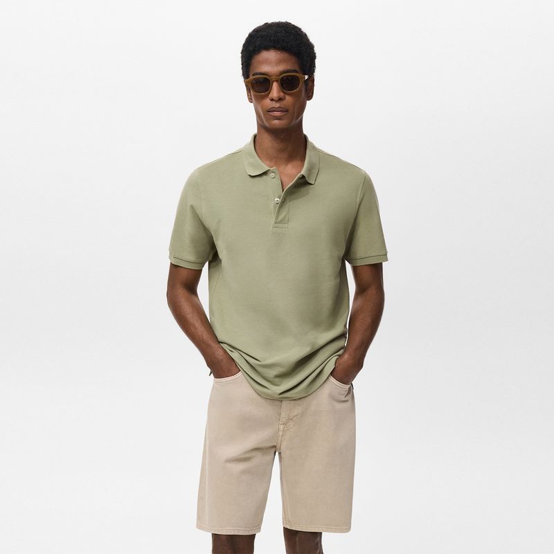 MANGO - Camiseta polo Hombre Manga corta Regular fit de Algodón MANGO