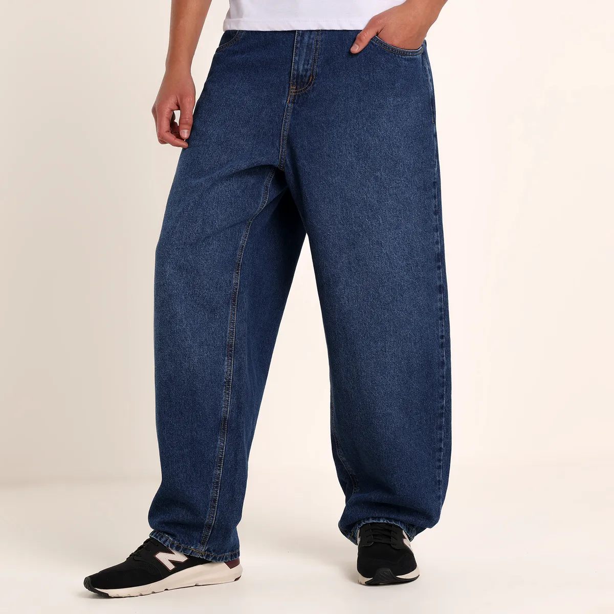 BEARCLIFF - Jean 5 Bolsillos Hombre Baggy Algodón Largo 32 Bearcliff