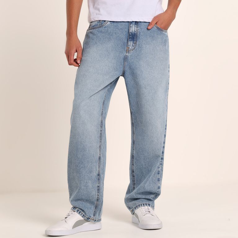 Jean 5 Bolsillos Hombre Baggy Algodón Largo 32 Bearcliff