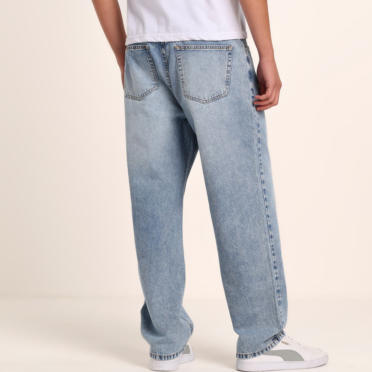 BEARCLIFF - Jean 5 Bolsillos Hombre Baggy Algodón Largo 32 Bearcliff