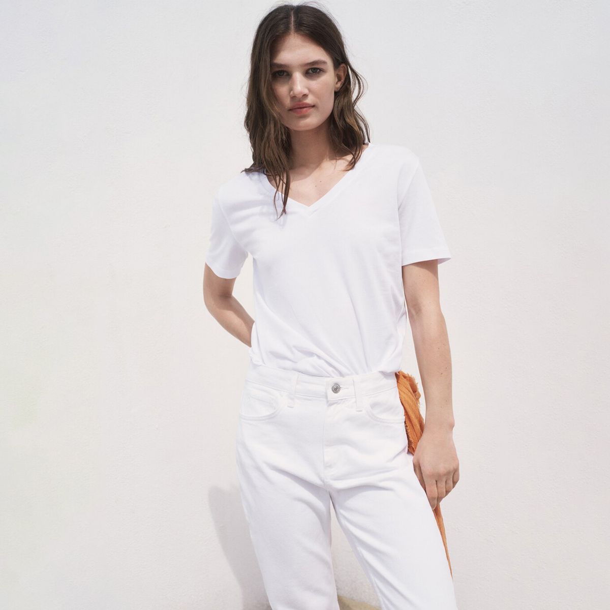 MANGO - Camiseta Mujer Manga corta de Algodón Mango