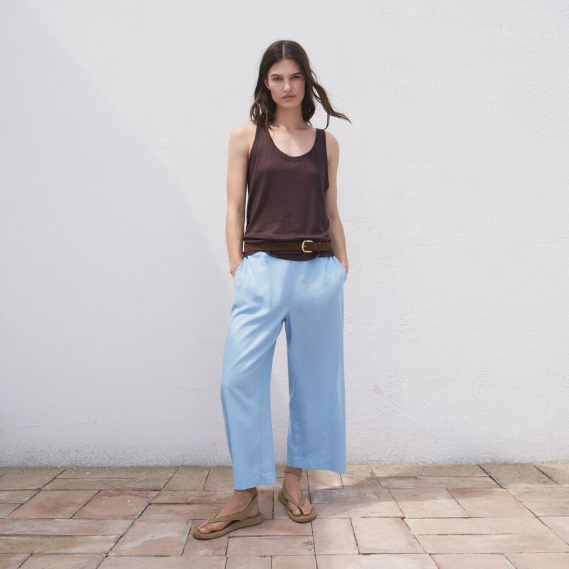 MANGO - Pantalón Crop Mujer Tiro medio Mango