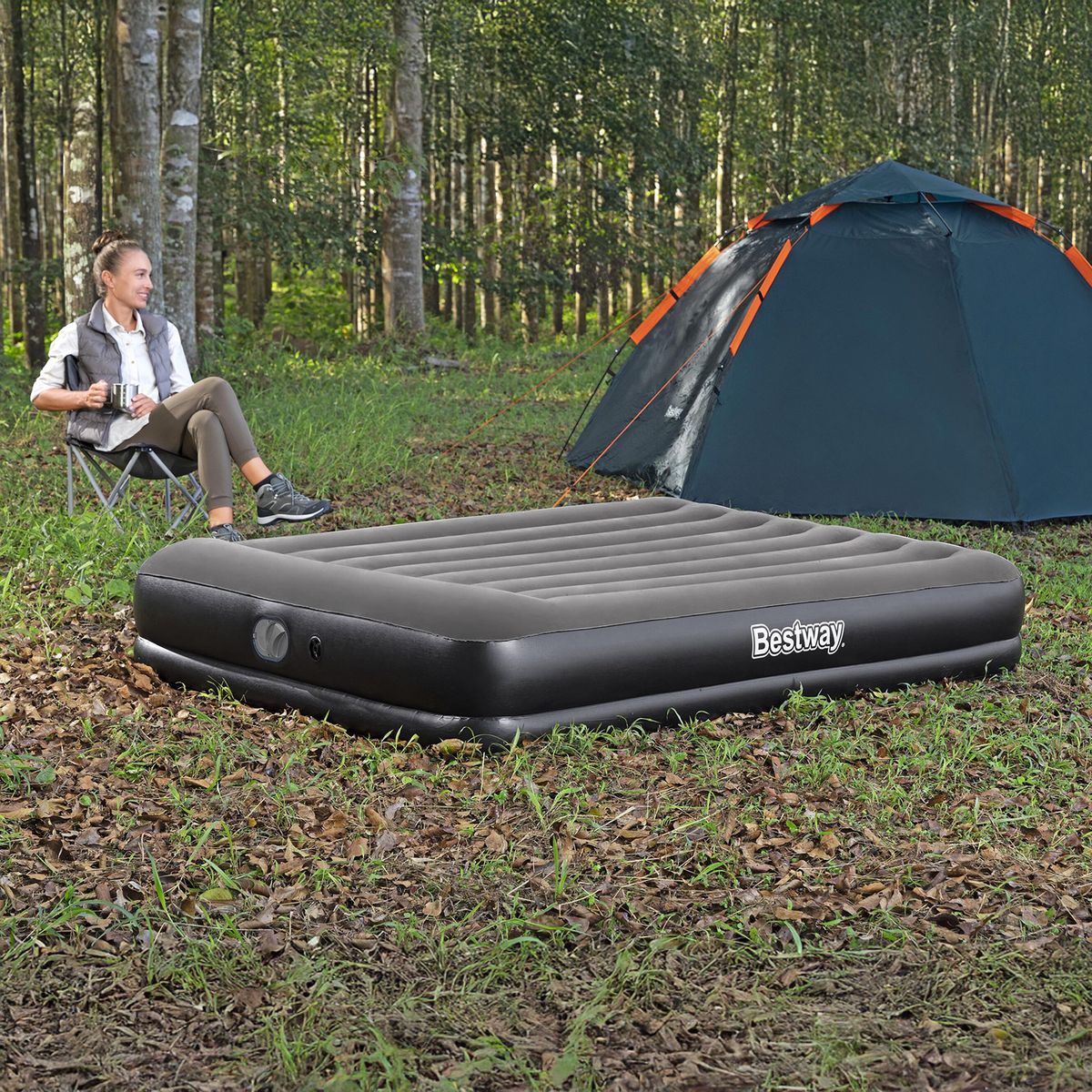 BESTWAY - Colchón Inflable Bestway  Tritech Air Mattress Queen Built-in USB pump