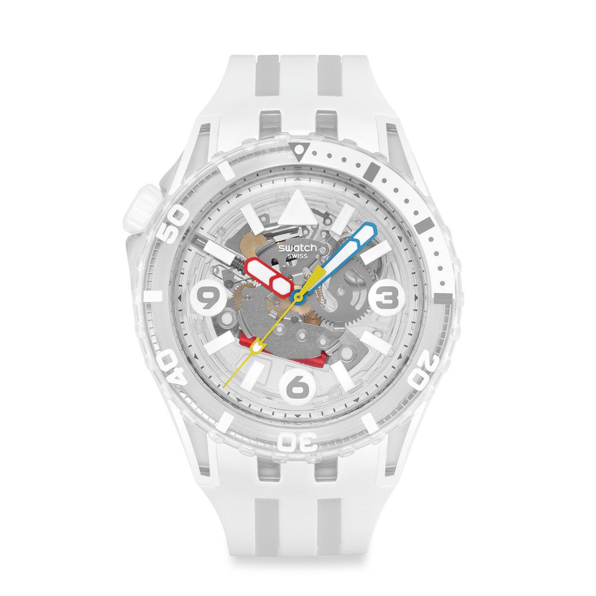 SWATCH - Reloj Swatch Unisex Aurelia Aurita. Reloj Silicona Blanco SSCU09K100