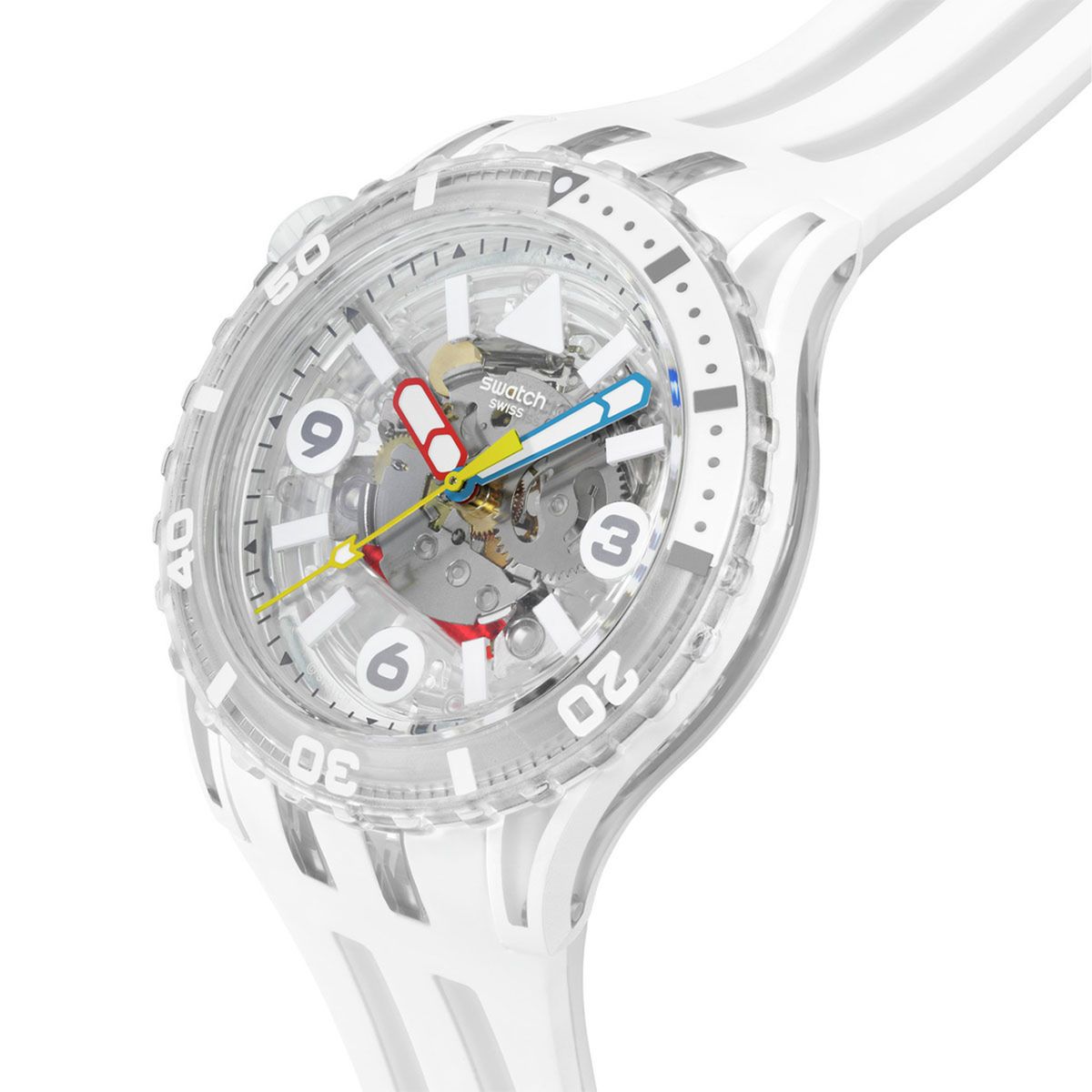 SWATCH - Reloj Swatch Unisex Aurelia Aurita. Reloj Silicona Blanco SSCU09K100