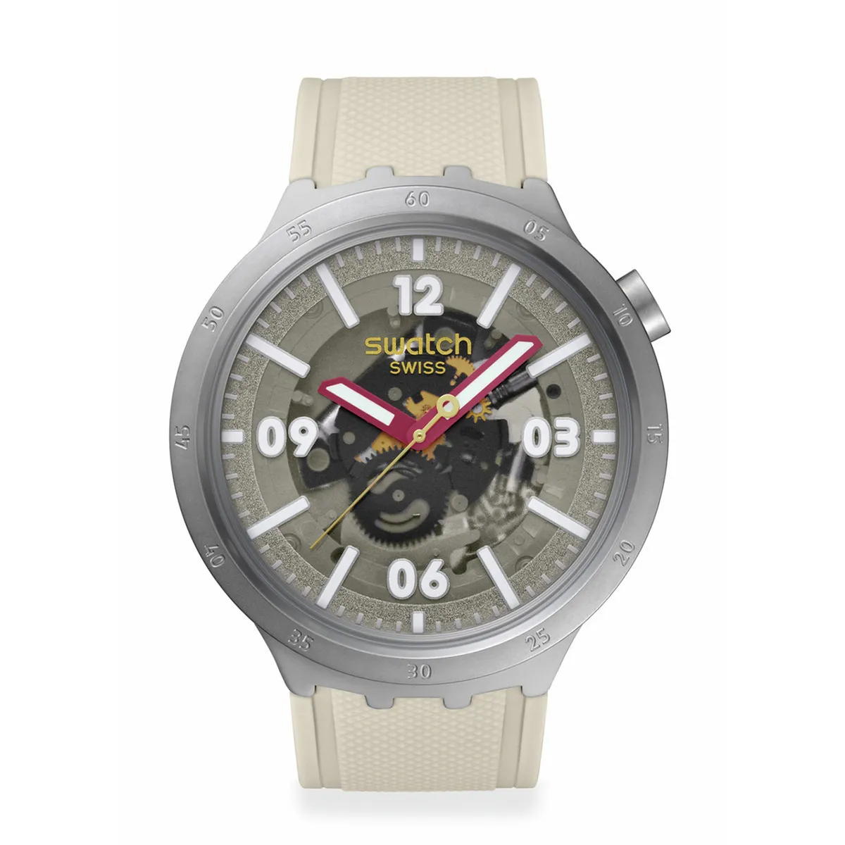 SWATCH - Reloj Swatch Unisex Confident Moment. Reloj Silicona Beige SB07S125