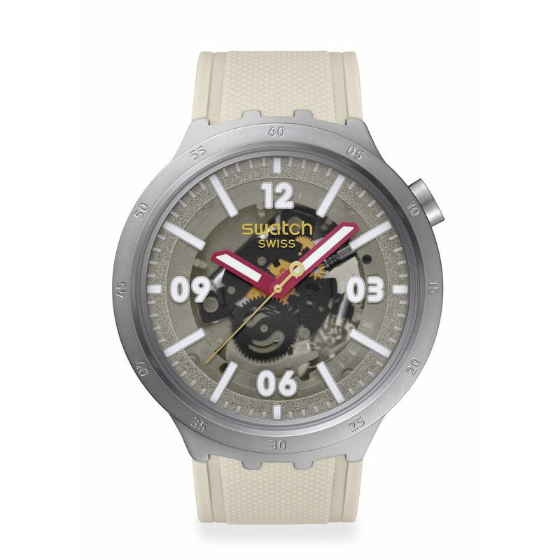 SWATCH - Reloj Swatch Unisex Confident Moment. Reloj Silicona Beige SB07S125