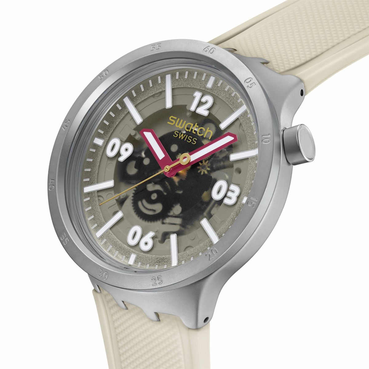 SWATCH - Reloj Swatch Unisex Confident Moment. Reloj Silicona Beige SB07S125