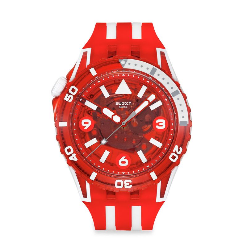 SWATCH - Reloj Swatch Unisex Lion's Mane. Reloj Silicona Rojo SSCU09R100