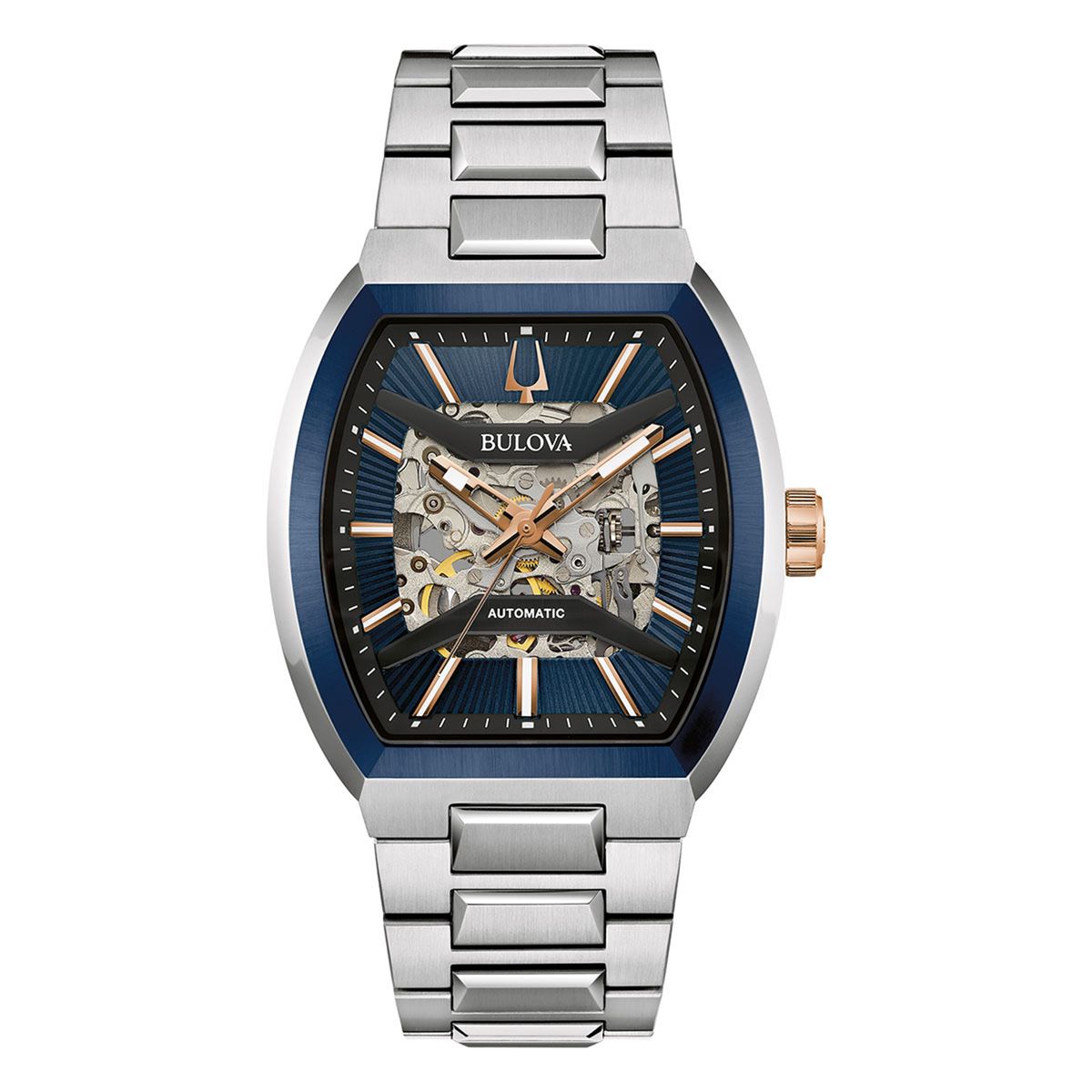 BULOVA - Reloj Bulova Hombre Automático Maquina. Reloj Acero Inoxidable Plateado 98A319