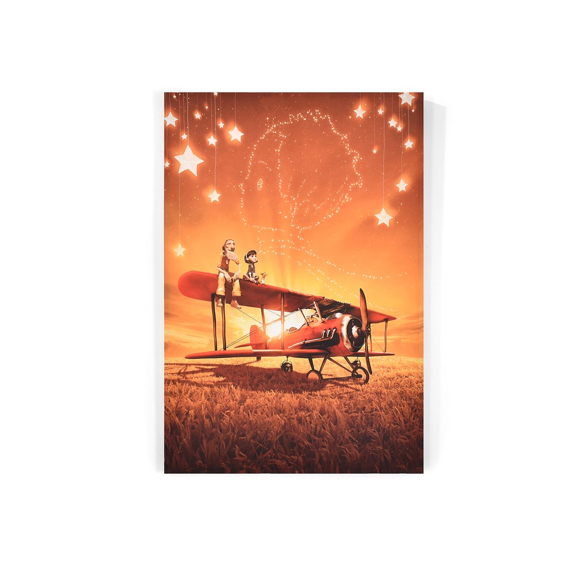 MICA - Cuadro Tela Infantil XL 120 x 80 cm Avión Principito