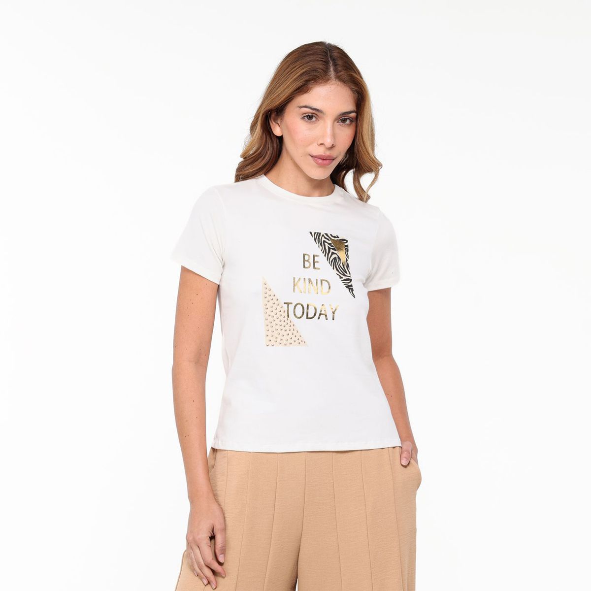 MOSSIMO - Camiseta Mujer con Estampado Manga corta de Algodón Mossimo