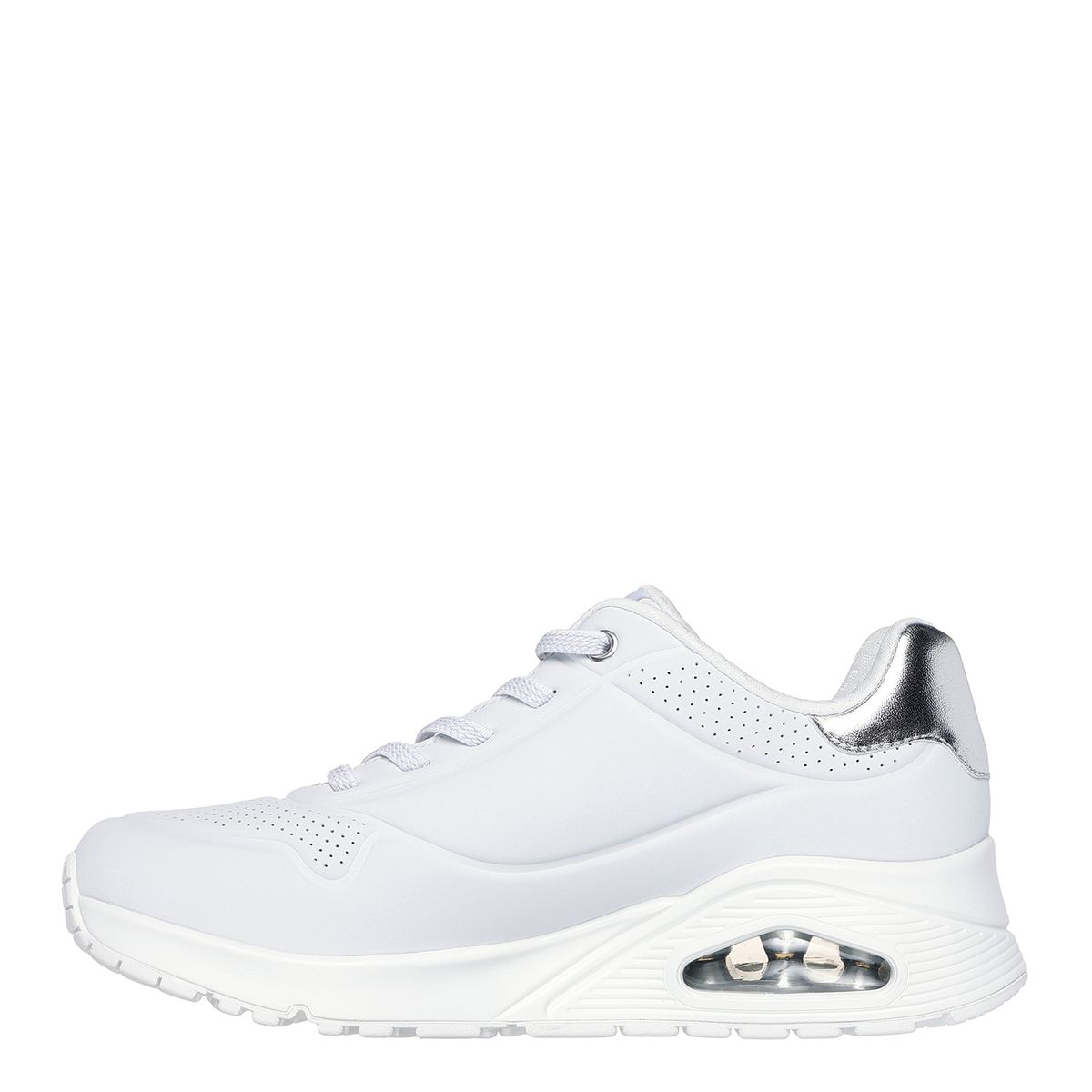 SKECHERS - Tenis Skechers Moda Uno Shimmer Away Mujer Blancos