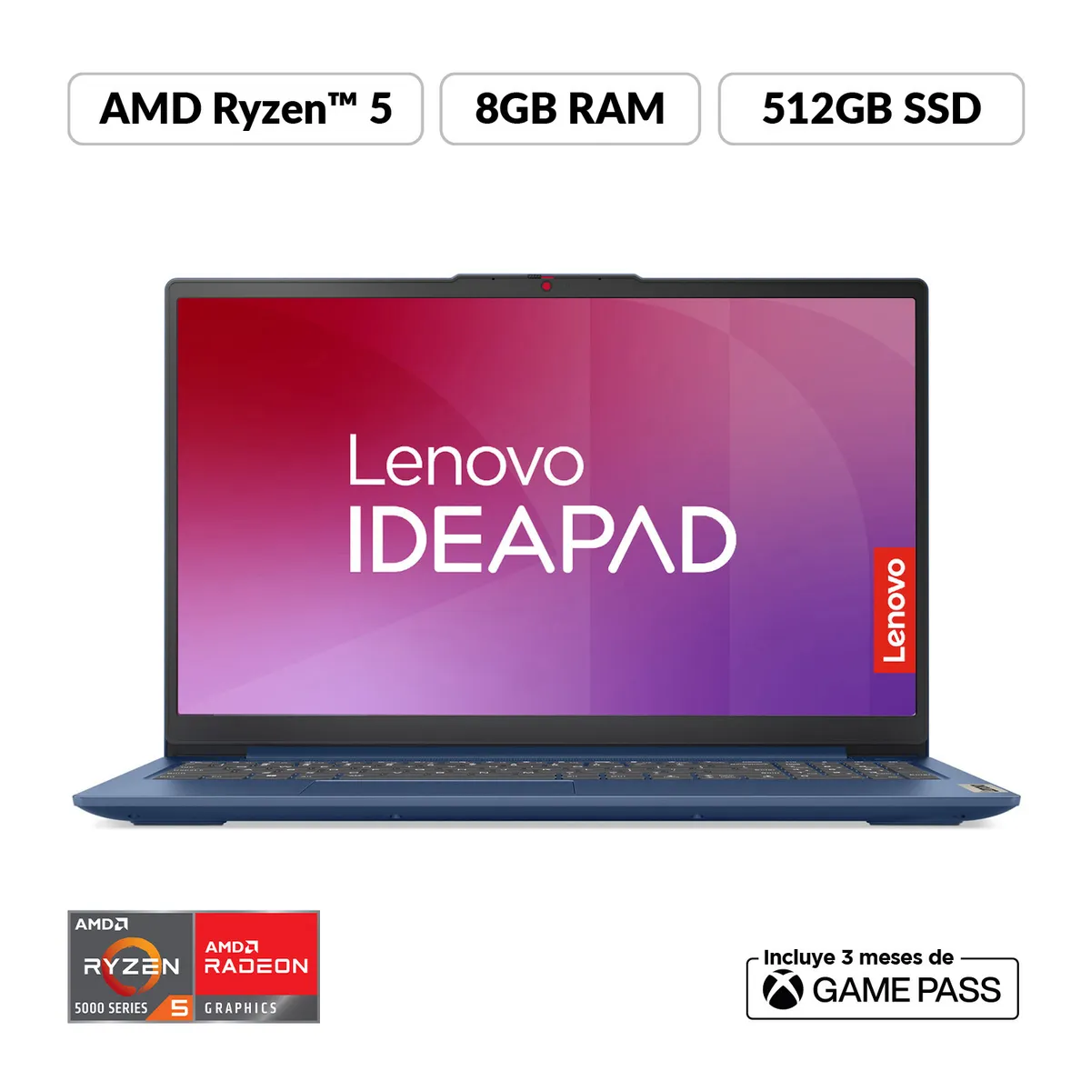 LENOVO - Portátil Lenovo Ideapad Slim 3 | AMD Ryzen 5| 8GB de RAM | 512GB SSD de Almacenamiento | Windows 11 | Pantalla 15.6 pulgadas | IP Slim 3 | Computador Portátil