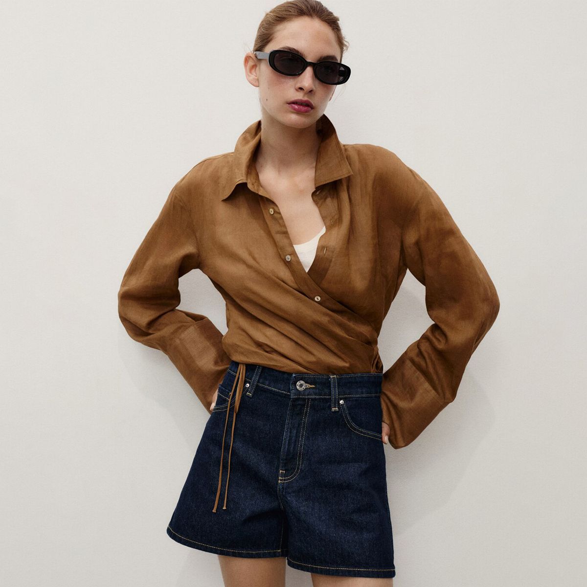 MANGO - Short Mujer Tiro alto Mango