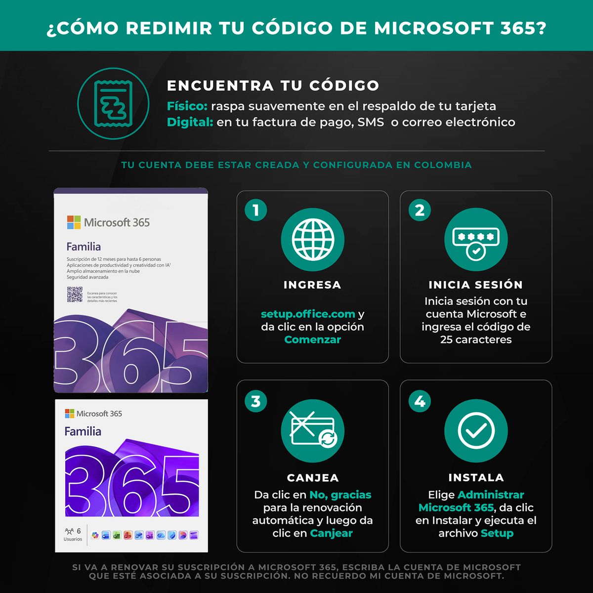  - Microsoft Office 365 Familia 12 Meses