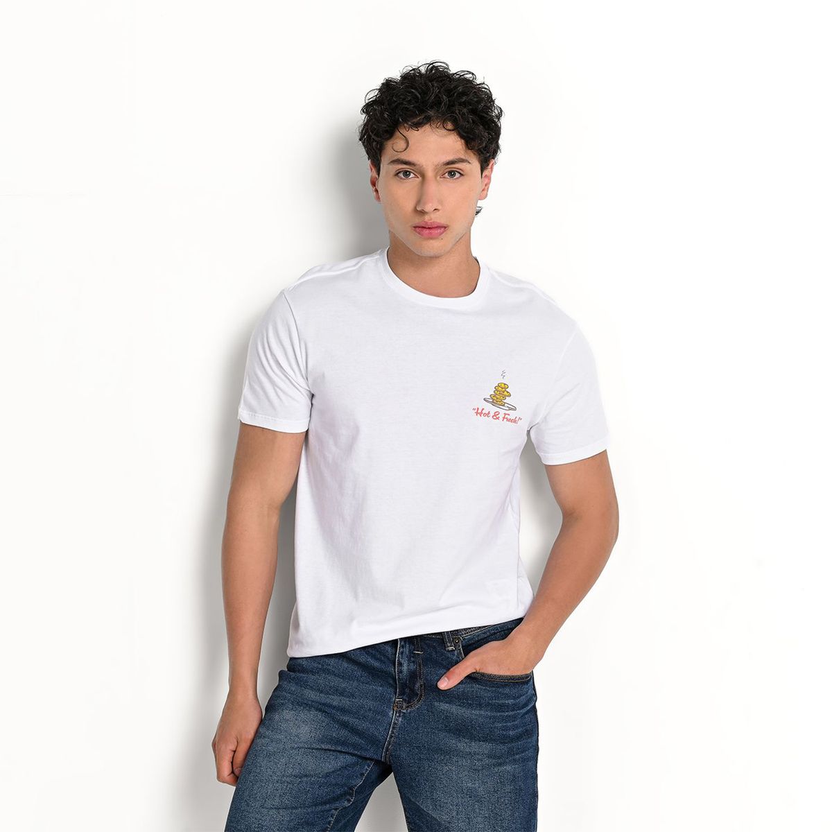 BEARCLIFF - Camiseta Hombre Manga corta con Estampado de Algodón Bearcliff