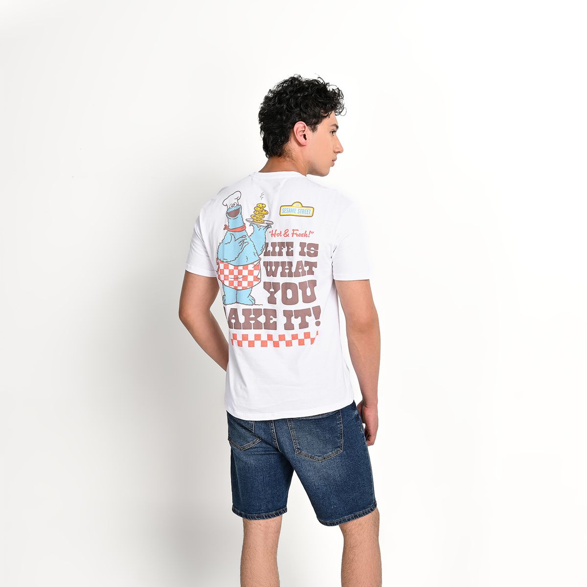 BEARCLIFF - Camiseta Hombre Manga corta con Estampado de Algodón Bearcliff