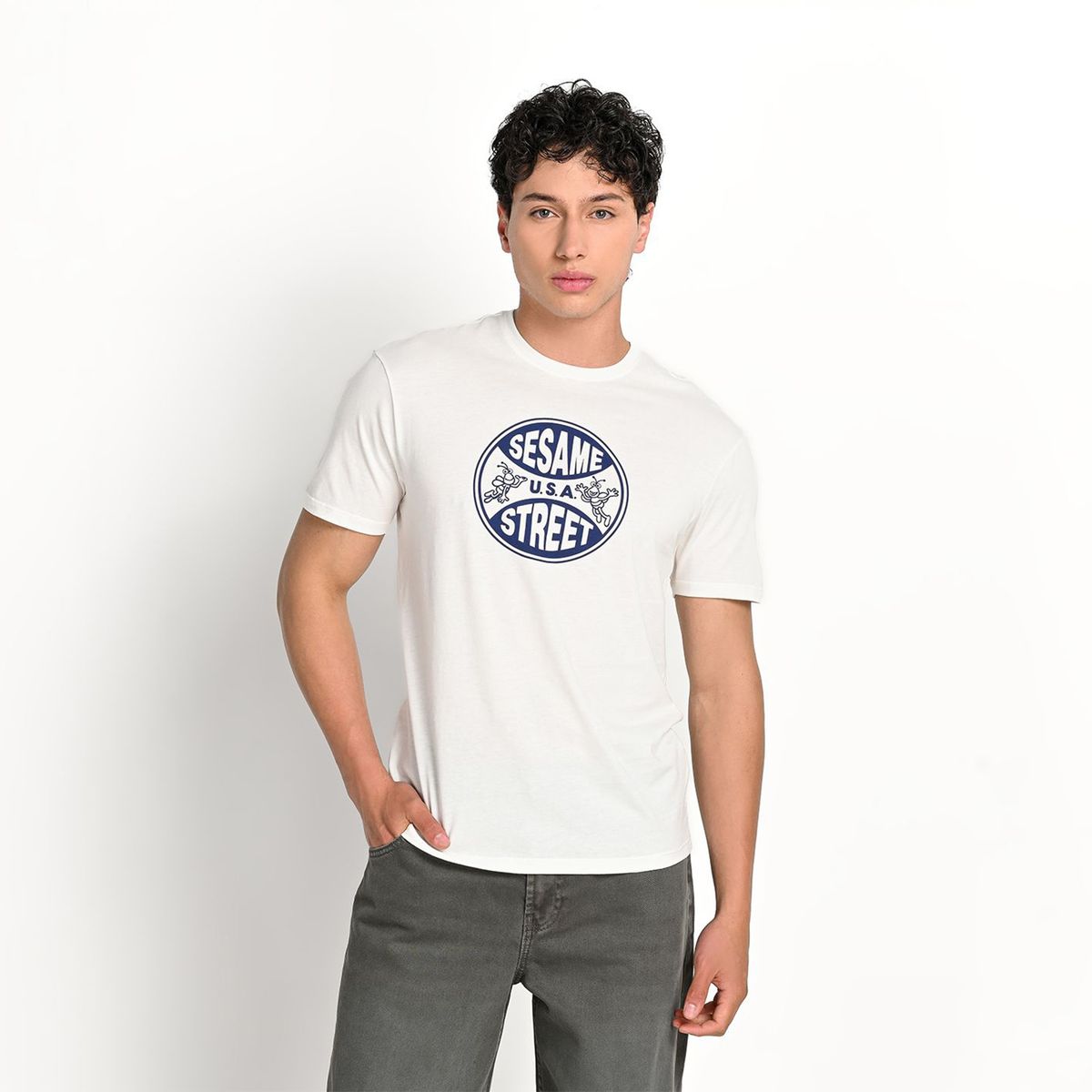 BEARCLIFF - Camiseta Hombre Manga corta con Estampado de Algodón Bearcliff