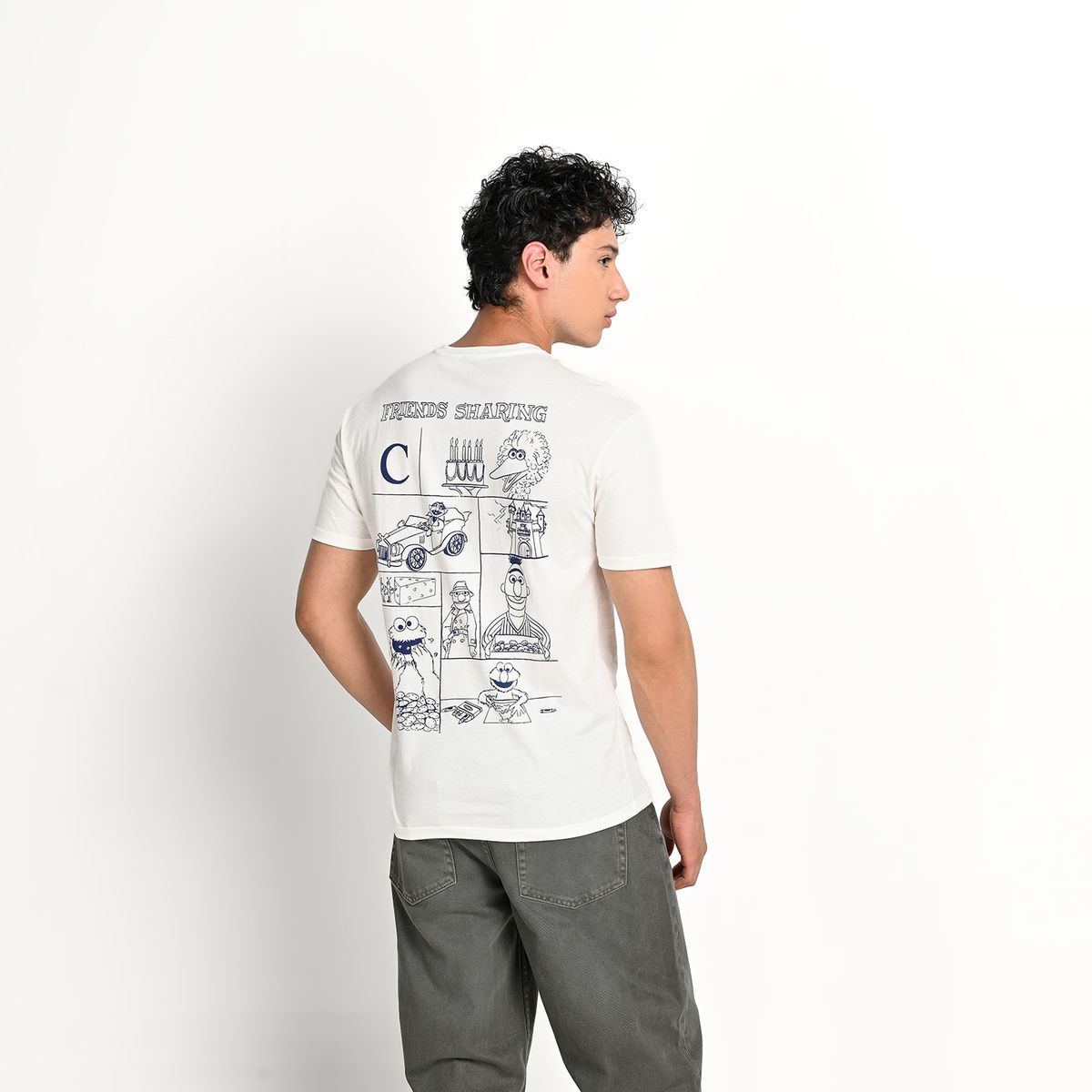 BEARCLIFF - Camiseta Hombre Manga corta con Estampado de Algodón Bearcliff