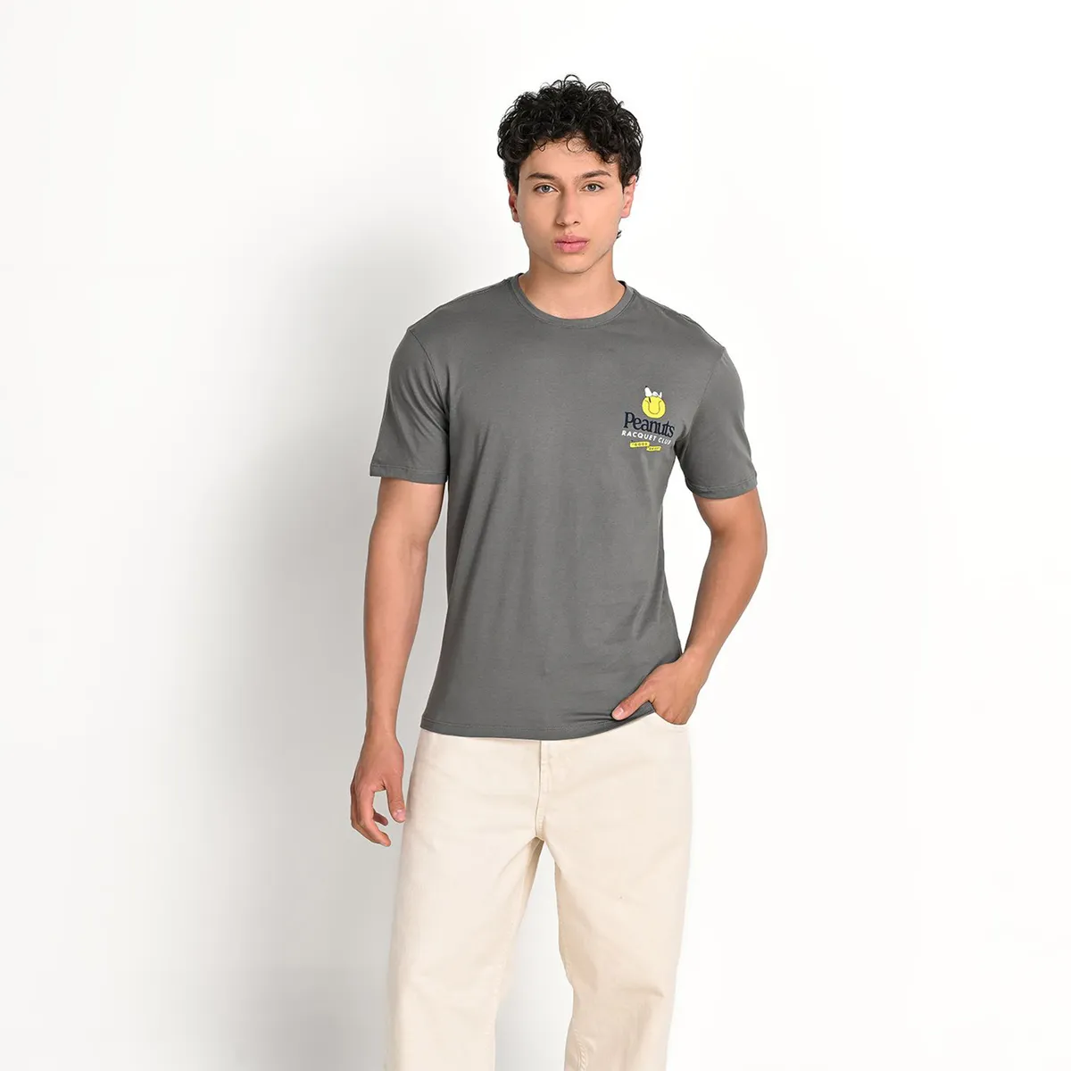 BEARCLIFF - Camiseta Hombre Manga corta con Estampado de Algodón Bearcliff