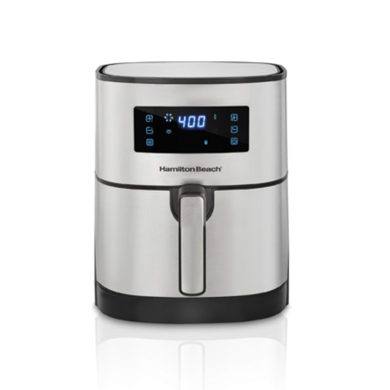 HAMILTON BEACH - Freidora de aire Hamilton Beach digital elegante acero inoxidable, capacidad de 5,5 lt