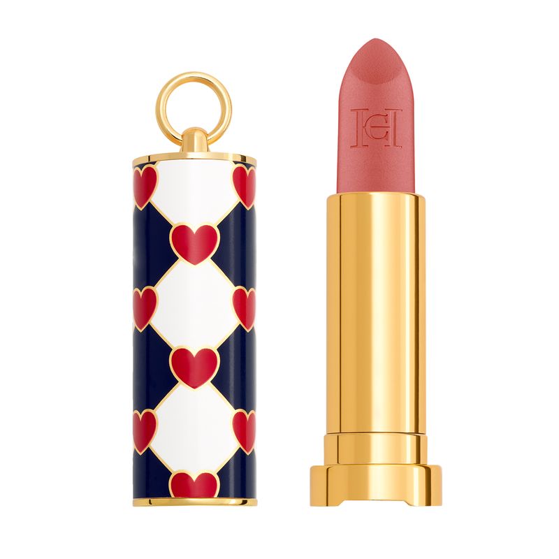 CAROLINA HERRERA - Labial larga duración Fabulous Kiss Lipstick Blur Matte 741 con Hearts Cap Case Carolina Herrera 3.5g