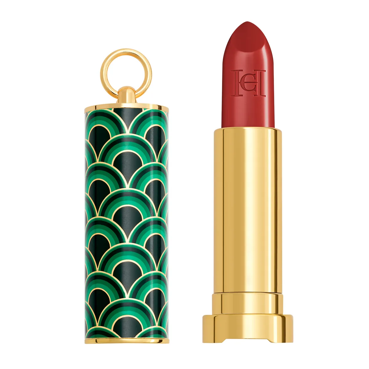 CAROLINA HERRERA - Labial larga duración Fabulous Kiss Lipstick Satin 342 Moka Craze con Waves Cap Case Carolina Herrera 3.5g