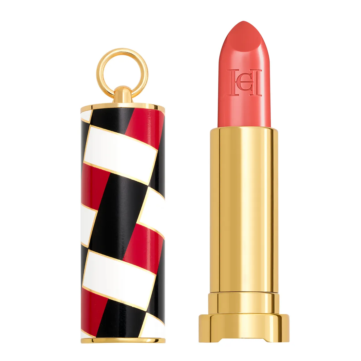 CAROLINA HERRERA - Labial larga duración Fabulous Kiss Lipstick Sheer 140 Nude Smile con Red Tartan Case Carolina Herrera 3.5g