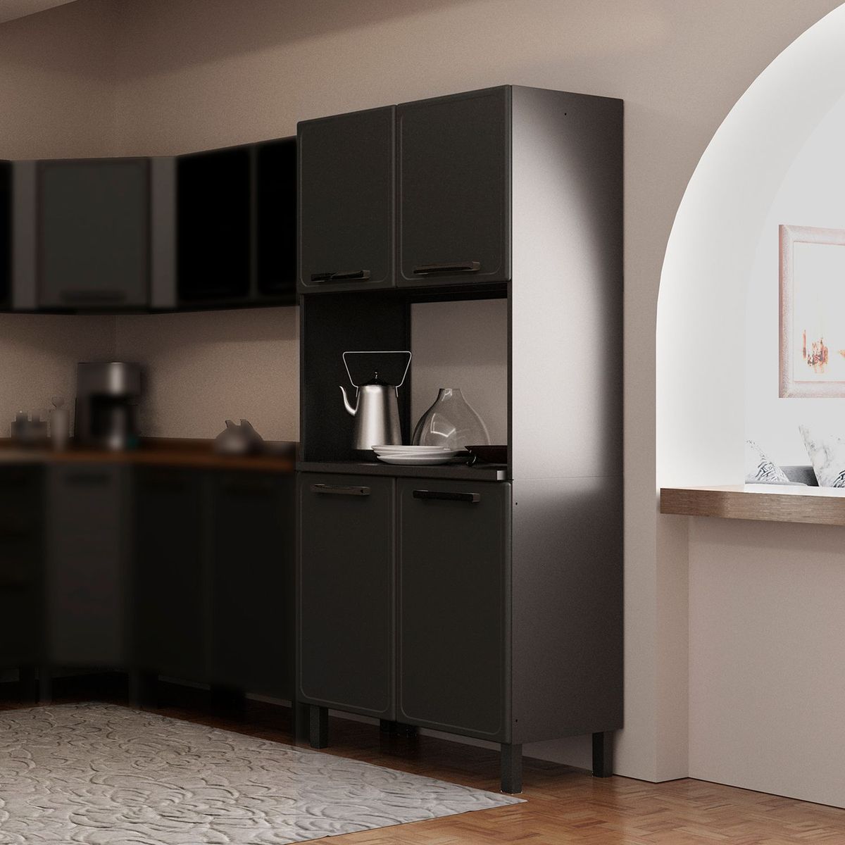 BERTOLINI - Mueble Auxiliar de Cocina Moderna Estilo en Acero  191 x 48 cm Bertolini 